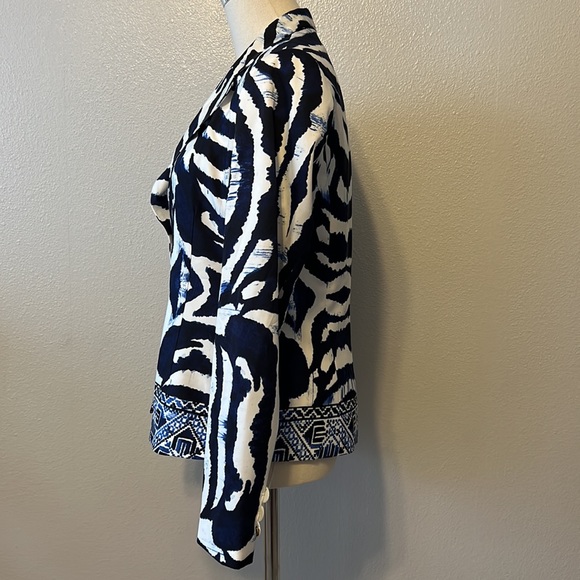 Scapa Lauren Perre Button Front Blazer/Jacket Blue/White Fully Lined Size 6 - Picture 5 of 10